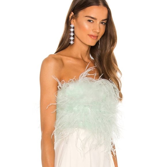 Lamarque Tops - 💚LAMARQUE x REVOLVE💚Zaina Mint Feather Bustier Top